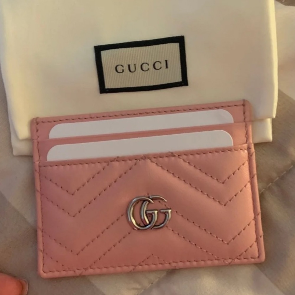 Gucci pink marmont card holder